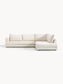 Ecksofa Tribeca, Bezug: 100 % Polyester Der hochw, Gestell: Massives Kiefernholz, Füße: Massives Buchenholz, lack, Webstoff Cremeweiß, B 274 x T 192 cm, Eckteil rechts