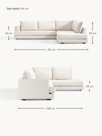 Ecksofa Tribeca, Bezug: 100 % Polyester Der hochw, Gestell: Massives Kiefernholz, Webstoff Cremeweiss, B 274 x T 192 cm, Eckteil rechts