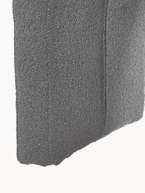 Tabouret gris en tissu bouclé Pénélope, Tissu bouclé gris, larg. 61 x haut. 46 cm