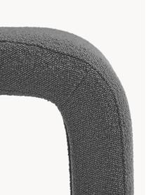 Taburete en tejido bouclé Penelope, Tapizado: tejido bouclé (100% polié, Estructura: metal, madera contrachapa, Bouclé gris oscuro, An 61 x Al 46 cm