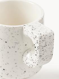 Handgemachte Porzellan-Tassen Aiko, 2er-Set, Porzellan, Schwarz, Weiß, gesprenkelt, Ø 9 x H 9 cm, 320 ml