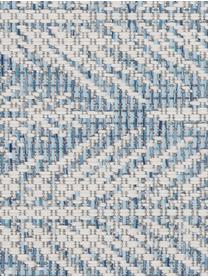 Design in- & outdoor loper Pella met grafisch patroon, 100% polypropyleen, Blauw, beige, 70 x 200 cm