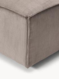 Ottomane-Modul Lennon aus Cord, Bezug: Cord (92 % Polyester, 8 %, Gestell: Massives Kiefernholz, Spe, Cord Taupe, B 150 x T 119 cm, Rückenlehne rechts