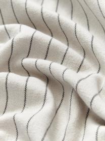 Housse de couette réversible en flanelle de coton à carreaux Noelle, Blanc cassé, gris, larg. 200 x long. 200 cm
