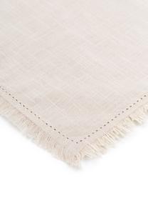 Stoffen servetten Henley met franjes, 2 stuks, 100% katoen, Beige, B 45 x B 45 cm