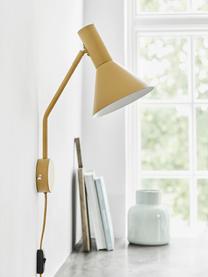 Verstelbare design wandlamp Lyss, Lamp: metaal, gecoat, Mosterdgeel, D 18 x H 42 cm