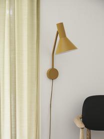 Verstelbare design wandlamp Lyss, Lamp: metaal, gecoat, Mosterdgeel, D 18 x H 42 cm