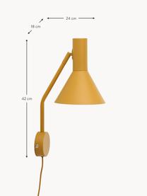 Nastavitelné designové nástěnné svítidlo Lyss, Hořčicově žlutá, H 18 cm, V 42 cm