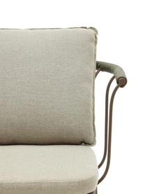 Garten-Armlehnstuhl Jay mit gepolsterter Sitzfläche, Bezug: 100 % Polyester, Gestell: Metall, pulverbeschichtet, Armlehnen: Seil, Webstoff Beige, Braun, B 59 x T 52 cm