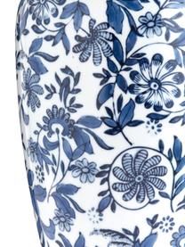 Grote decoratieve vaas Lin van porselein, Porselein, Wit, blauw, Ø 16 x H 31 cm