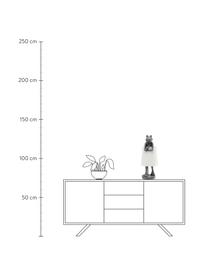 Lámpara de mesa grande Animal Frog, Pantalla: lino, Estructura: acero con pintura en polv, Cable: plástico, Gris, blanco, An 23 x Al 58 cm