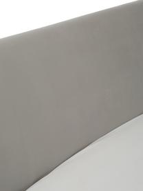 Lit capitonné en velours gris Nova, Velours gris, 160 x 200 cm