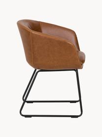 Chaise rembourrée en cuir synthétique Juri, Cuir synthétique brun, larg. 58 x prof. 58 cm