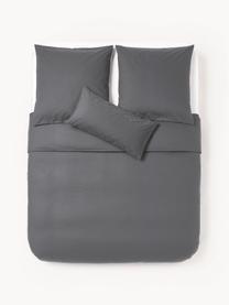 Housse de couette en percale de coton Elsie, Anthracite, larg. 200 x long. 200 cm