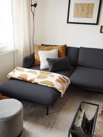 Ecksofa Moby in Dunkelgrau mit Metall-Füssen, Bezug: Polyester Der hochwertige, Gestell: Massives Kiefernholz, FSC, Webstoff Dunkelgrau, B 280 x T 160 cm, Eckteil links