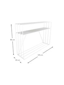 Metalen sidetable Ria, Staal, gepoedercoat, Wit, B 125 x H 86 cm