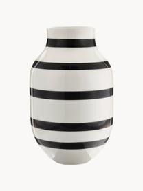 Jarrón grande artesanal de cerámica Omaggio, Al 31 cm, Cerámica, Blanco, negro, Ø 20 x Al 31 cm