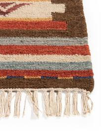 Tappeto kilim in lana tessuto a mano Zohra, Retro: 100% lana Nel caso dei ta, Tonalità rosse, Larg. 120 x Lung. 170 cm (taglia S)