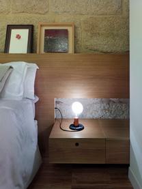 Lampada da tavolo piccola Lampadina, Paralume: vetro, Struttura: plastica, metallo rivesti, Arancione, Ø 15 x Alt. 25 cm