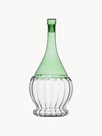 Ručně vyrobená karafa Garden Picnic, 1,8 l, Borosilikátové sklo, Transparentní, světle zelená, 1,8 l