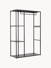 Offener Metall-Kleiderschrank Preston, Stahl, pulverbeschichtet, Schwarz, B 110 x H 170 cm