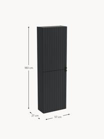 Bad-Hochschrank Emil mit matter Oberfläche, Griffe: Metall, beschichtet, Anthrazit, B 42 x H 180 cm