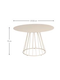 Mesa de comedor redonda de metal Maggie, Ø 120 cm, Tablero: madera contrachapada, met, Estructura: metal recubierto, Beige, Ø 120 x Al 75 cm