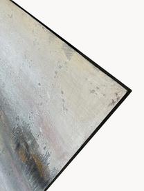 Ręcznie malowany obraz na płótnie Golden Water, Stelaż: drewno sosnowe, Greige, jasny niebieski, odcienie złotego, S 150 x W 120 cm