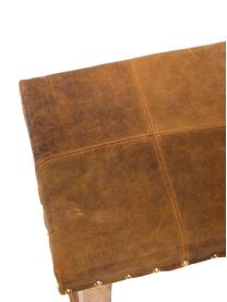 Taburete Yasmine, Patas: madera de mango, Asiento: cuero sintético, Natural, marrón, dorado, An 34 x Al 52 cm