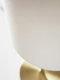 Klassieke nachtlampen Seth, 2 stuks, Lampenkap: textiel, Lampvoet: vermessingd metaal, Wit, messingkleurig, Ø 15 x H 45 cm