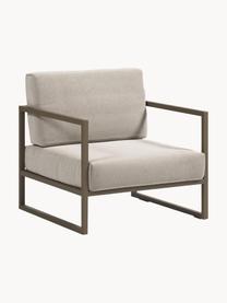 Tuin loungefauteuil Comova, Frame: gepoedercoat metaal, Bekleding: polyester, Geweven stof lichtbeige, olijfgroen, B 78 x D 85 cm