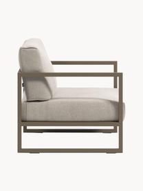 Tuin loungefauteuil Comova, Frame: gepoedercoat metaal, Bekleding: polyester, Geweven stof lichtbeige, olijfgroen, B 78 x D 85 cm