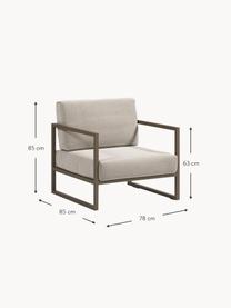 Garten-Loungesessel Comova, Gestell: Metall, pulverbeschichtet, Bezug: Polyester, Webstoff Hellbeige, Olivgrün, B 78 x T 85 cm