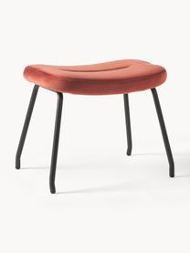 Tabouret en velours avec pieds en métal Wing, Velours brun, noir, larg. 50 x haut. 41 cm