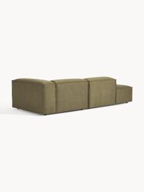 Chaise loungue componibile Lennon, Rivestimento: 100% poliestere Con 115.0, Struttura: legno di pino massiccio, , Piedini: plastica Questo prodotto , Tessuto verde oliva, Larg. 269 x Prof. 119 cm, schienale a destra