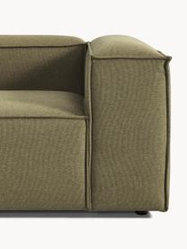 Modulaire chaise longue Lennon, Bekleding: 100% polyester De slijtva, Frame: massief grenenhout, multi, Poten: kunststof Dit product is , Geweven stof olijfgroen, B 269 x D 119 cm, armleuning rechts