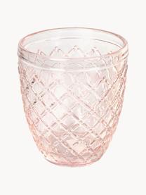 Wassergläser Castle, 6er-Set, Glas, Rosa- und Lilatöne, B 8 x H 10 cm, 275 ml