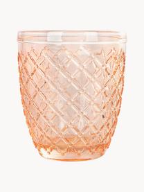 Verres à eau Castle, 6 élém., Verre, Tons rose et lilas, larg. 8 x haut. 10 cm, 275 ml