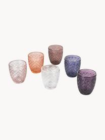 Vasos Castle, 6 uds., Vidrio, Tonos rosas y lilas, An 8 x Al 10 cm, 275 ml