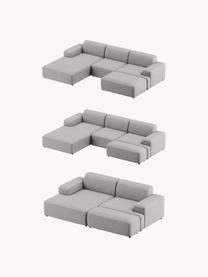 Ecksofa Melva (3-Sitzer), Bezug: 100 % Polyester Der strap, Gestell: Massives Kiefern- und Fic, Füße: Kunststoff Dieses Produkt, Webstoff Hellgrau, B 238 x T 143 cm, Eckteil links