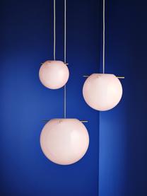 Kleine bolvormige hanglamp Koi, verschillende formaten, Lampenkap: glas, Lichtroze, Ø 19 x H 18 cm