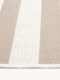 Gestreept in- & outdoor vloerkleed Axa, 86% polypropyleen, 14% polyester, Off White, lichtbeige, B 80 x L 150 cm (maat XS)