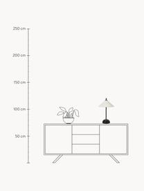 Lampada da tavolo con base in marmo Vica, Paralume: lino (100% poliestere), Struttura: metallo rivestito, Bianco crema, nero marmorizzato, Ø 31 x Alt. 48 cm