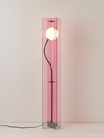 Malá stojacia lampa Mills, Svetloružová, odtiene striebornej, V 135 cm