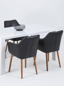 Židle s područkami z imitace kůže Nora, Černá, Š 56 cm, H 55 cm