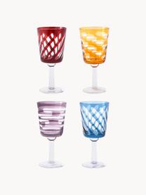 Set de copas de vino Tubular, 4 uds., Vidrio, Multicolor, Ø 8 x Al 15 cm, 200 ml