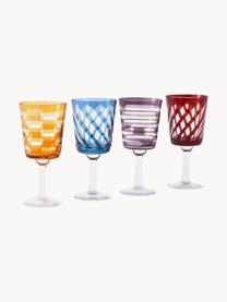 Set 4 bicchieri da vino Tubular, Vetro, Multicolore, Ø 8 x Alt. 15 cm, 200 ml