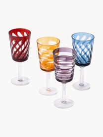 Set 4 bicchieri da vino Tubular, Vetro, Multicolore, Ø 8 x Alt. 15 cm, 200 ml