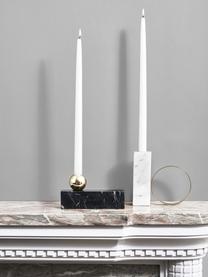 Marmor-Kerzenhalter Tangent, Marmor, Metall, vermessingt, Schwarz, marmoriert, Messing, 17 x 9 cm