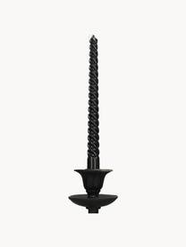 Velas candelabro Twisted, 4 uds., Cera, Negro, Al 26 cm